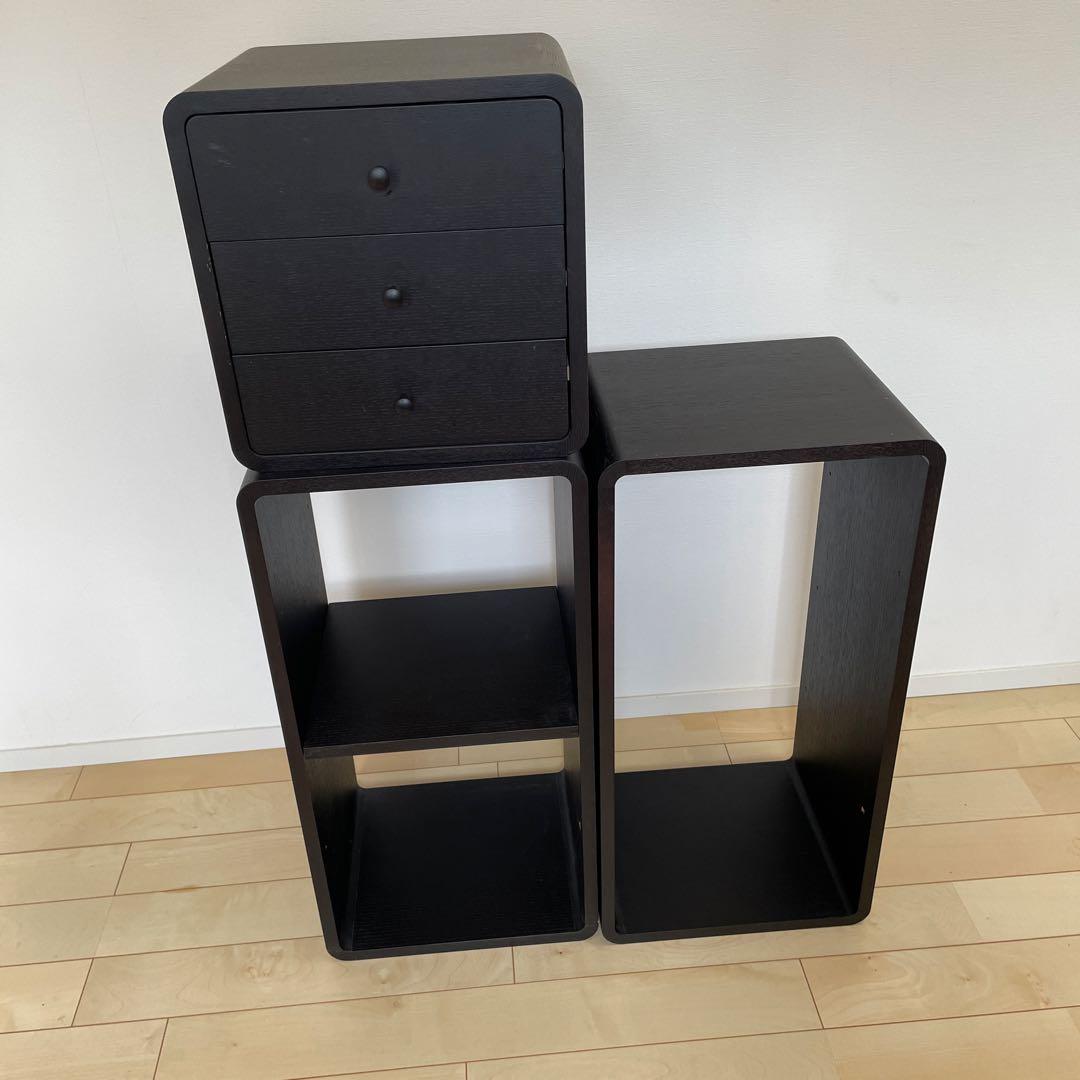 日進木工 ブリック・ブロック ボックス700 仕切り付きブラック　SEMPRE