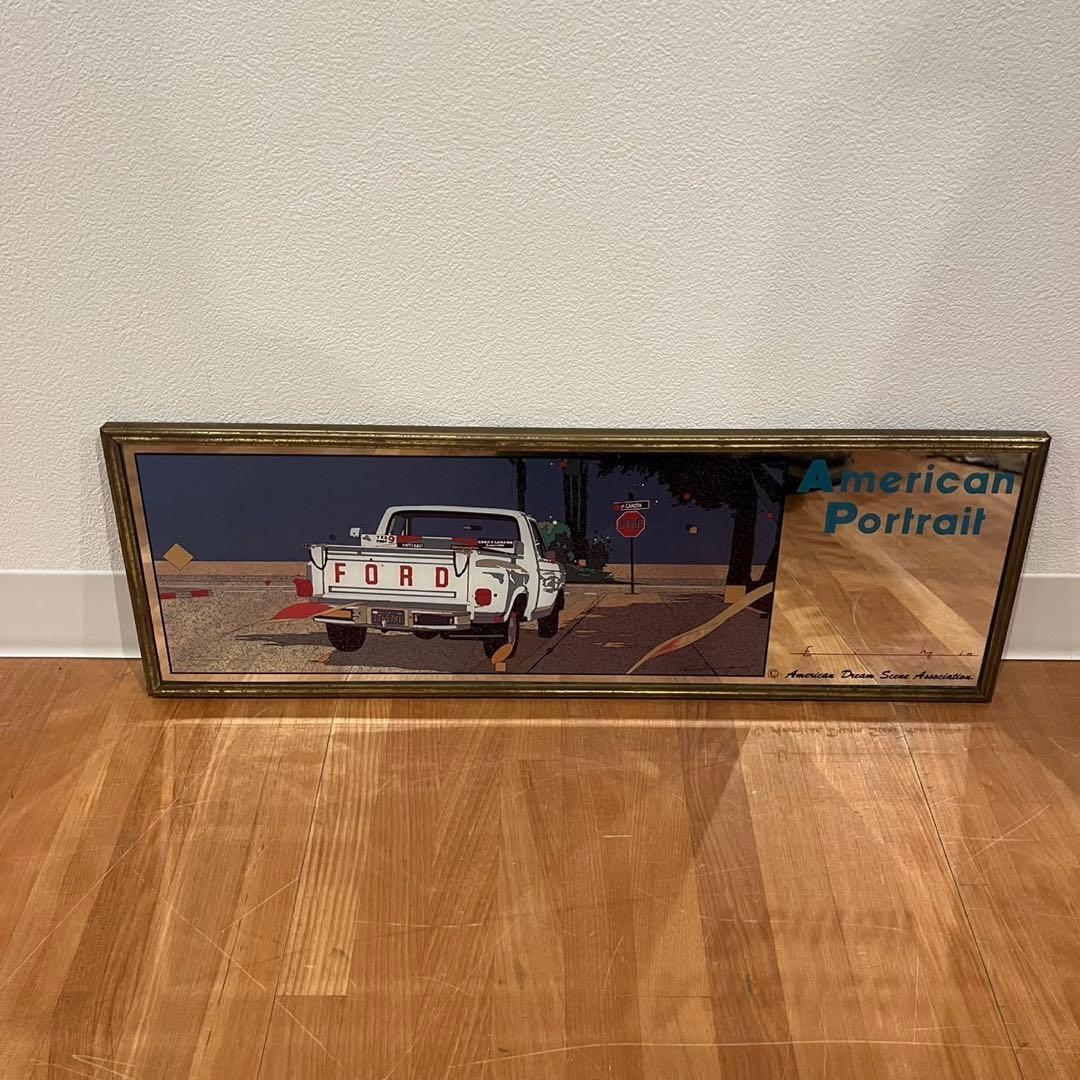 【当時モノ 希少】EIZIN SUZUKI 鈴木英人 インテリア ミラー　レトロ