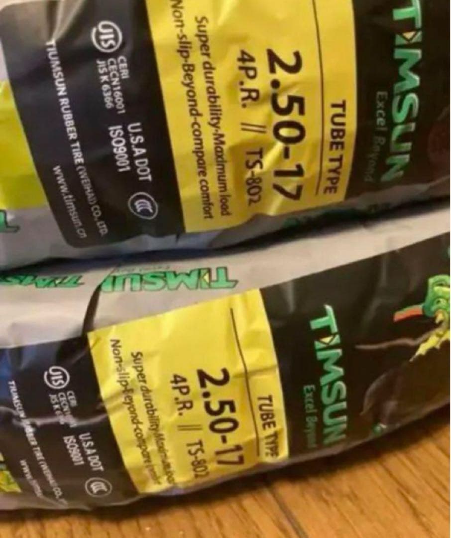 2.50-17 F/R 38L WT ブロックタイヤ　ティムソン　スーパーカブ