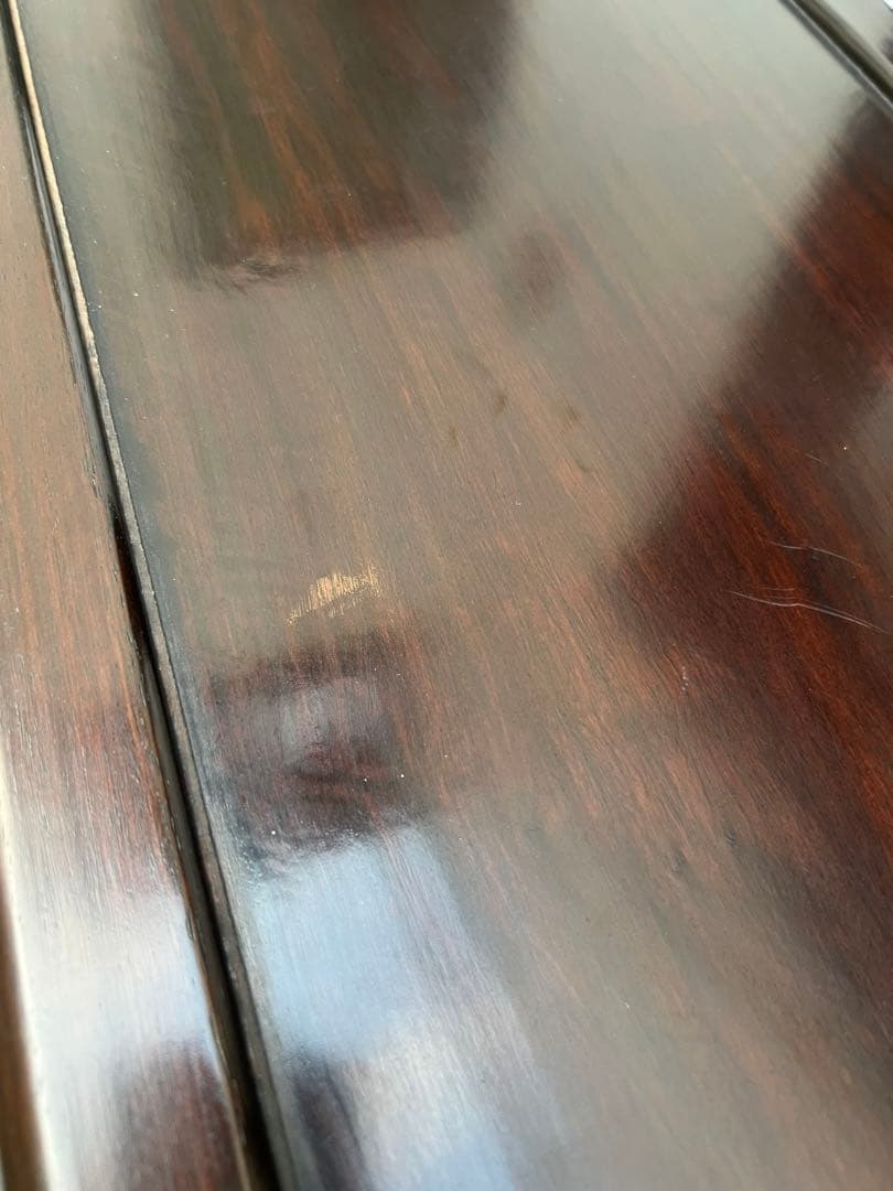 違い棚(高級)　紫檀　松と鶴模様　和家具 茶棚 茶箪笥 唐木　昭和レトロ