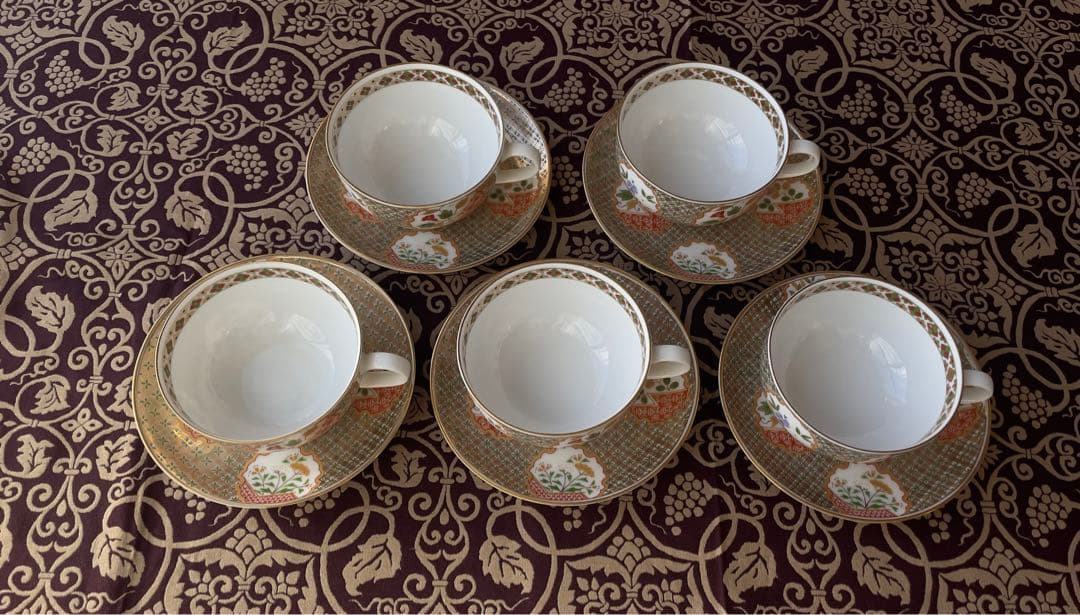 限定未使用保管品前畑陶器庫山窯金彩狩衣紅茶C/S5客セット超プレミアム逸品