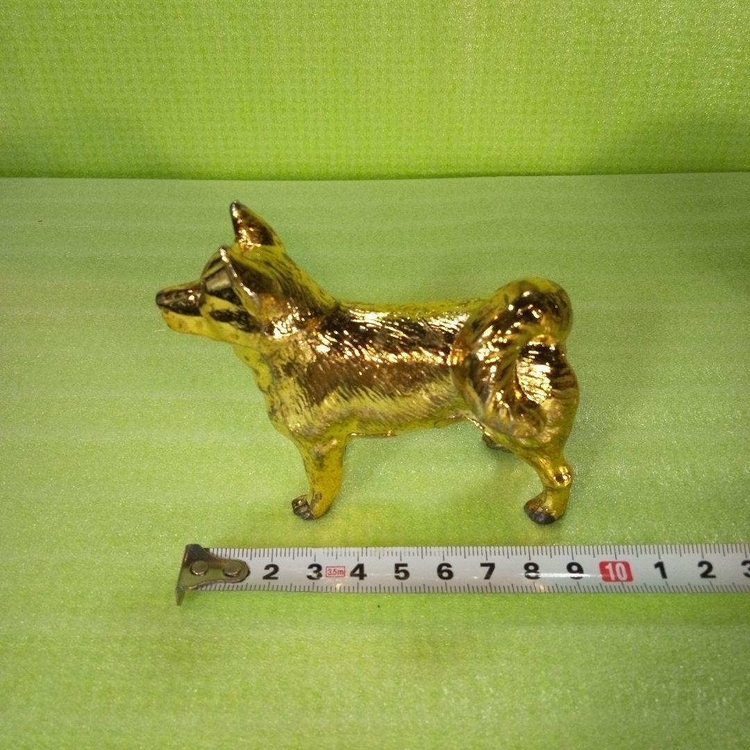 柴犬？　犬の置物　金色　ゴールド　GOLD　金ピカ　フィギュア　オブジェ