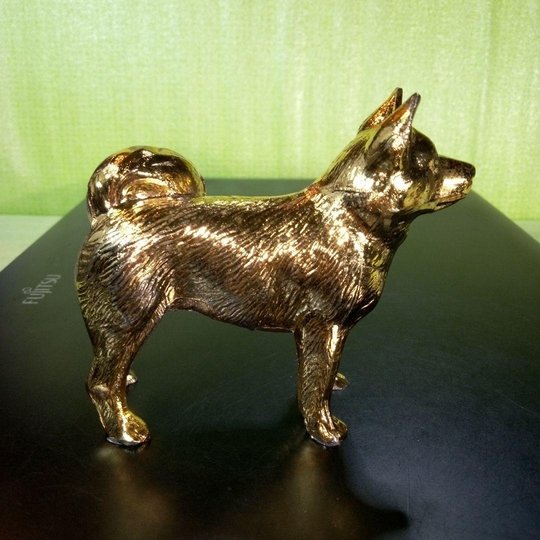 柴犬？　犬の置物　金色　ゴールド　GOLD　金ピカ　フィギュア　オブジェ