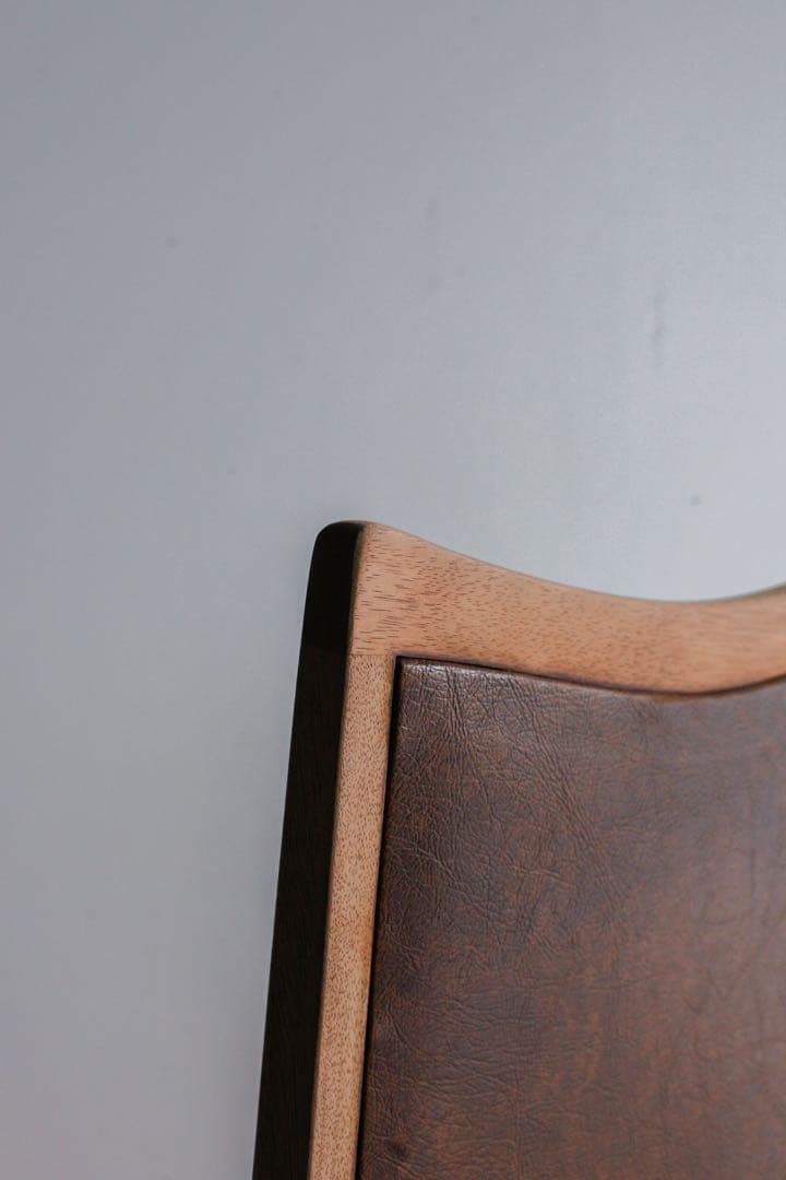 ナラ 無垢材　レザーチェア　ダイニングチェア　アンティークチェア　古家具
