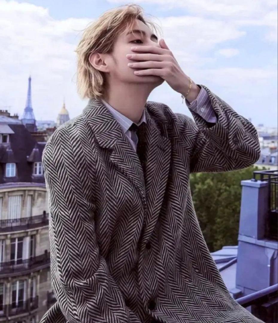 23AW CELINE ヘリンボーン ツイードチェスターコート BTS テテ