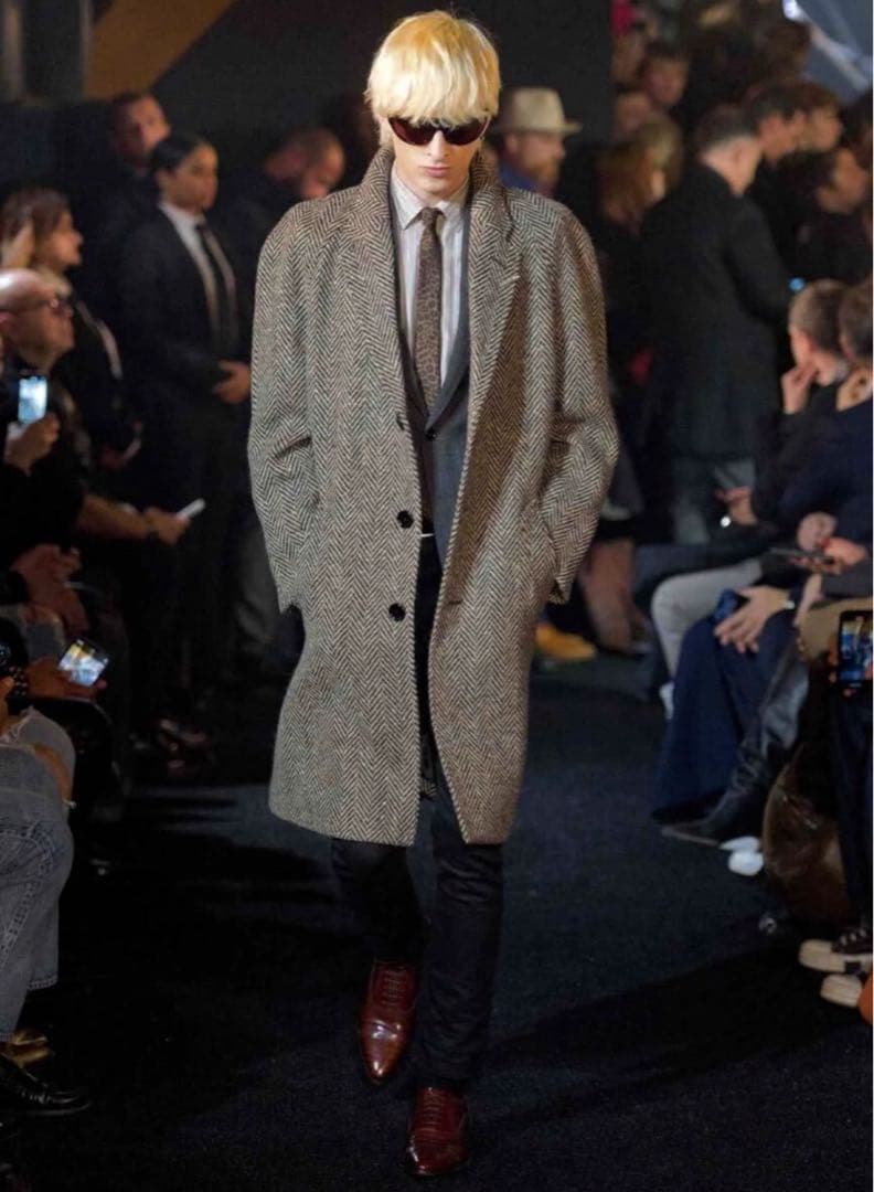 23AW CELINE ヘリンボーン ツイードチェスターコート BTS テテ