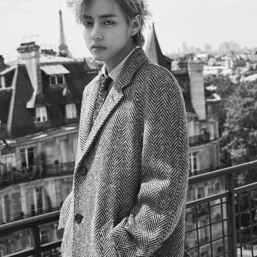 23AW CELINE ヘリンボーン ツイードチェスターコート BTS テテ