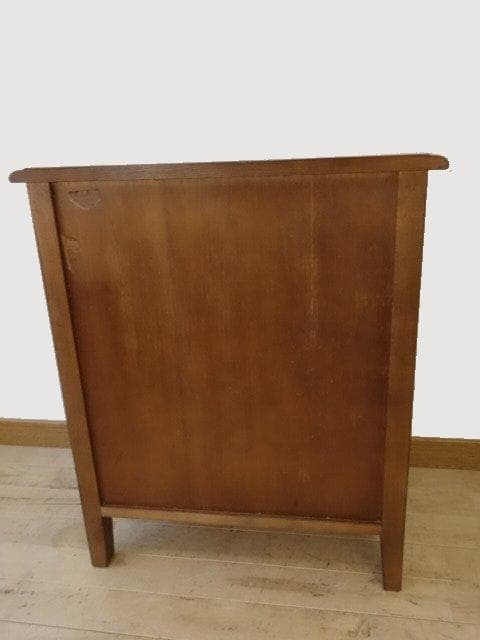 勇峰工芸　雅　花柄チェスト　ナラ材家具　 旭川家具　再塗装済　ＵＳＥＤ