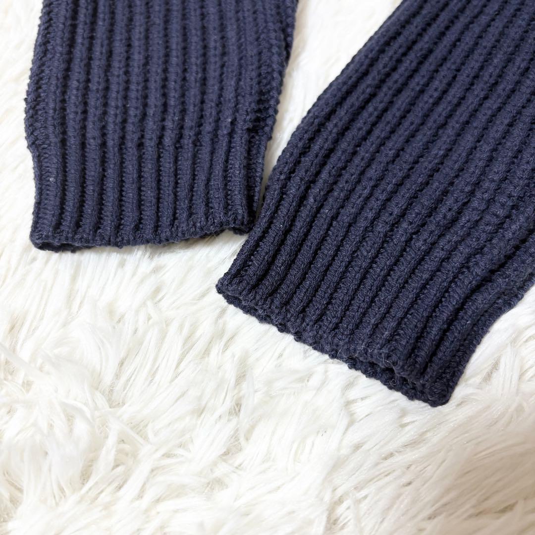 現行✨タグ付き 2025 アルアバイル 片畦ニットコート ネイビー 2