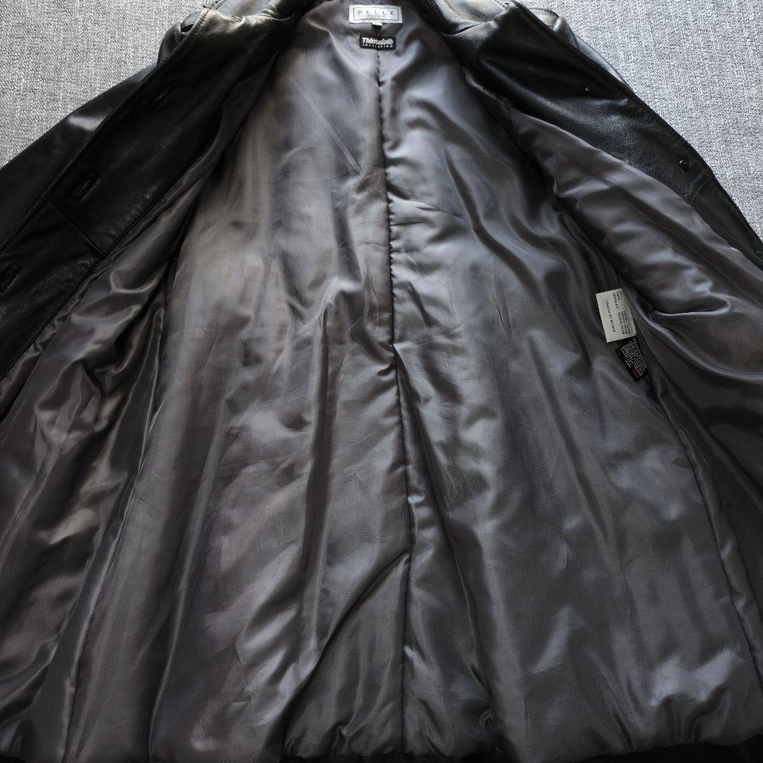 本革　高機能　シンサレート　レザートレンチコート　ベルト付属　美品