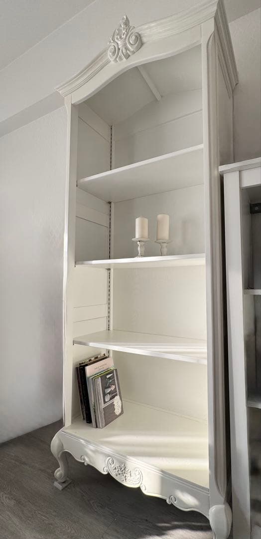 アンティーク ロココ調 キャビネット 白