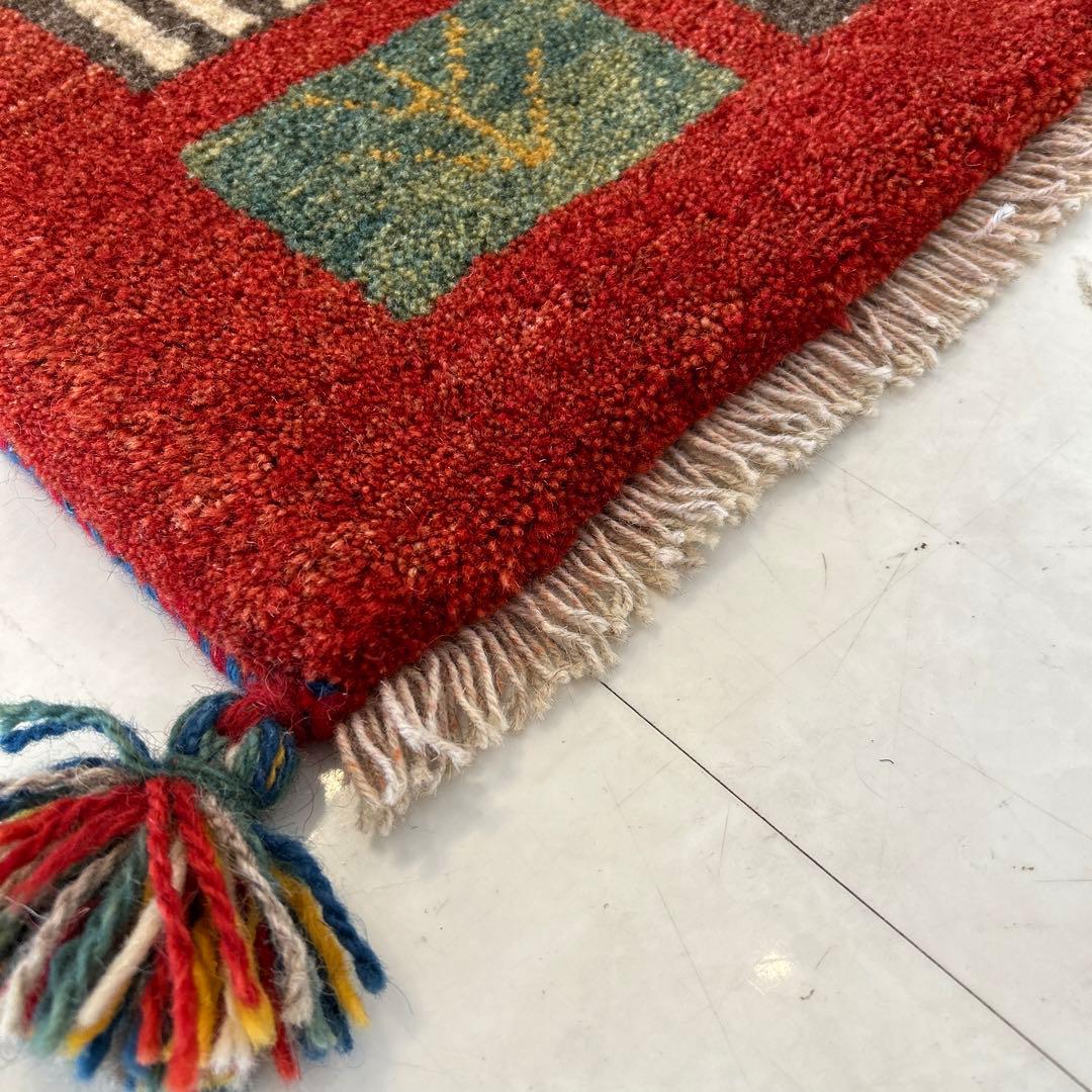 新品☆イラン産ギャッベ ラグ ギャべ シラーズ産 ペルシャ絨毯 ウール 高級ラグ