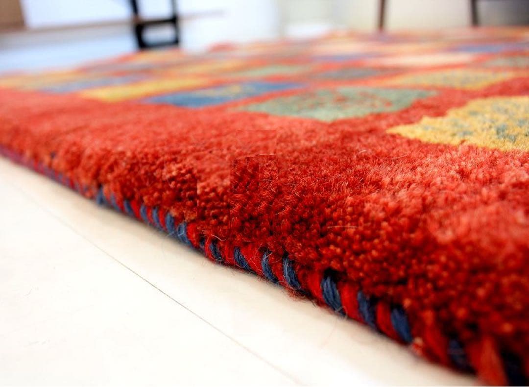 新品☆イラン産ギャッベ ラグ ギャべ シラーズ産 ペルシャ絨毯 ウール 高級ラグ