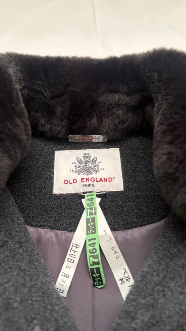極美品 OLD ENGLAND スパニッシュウール コート 36 M グレー