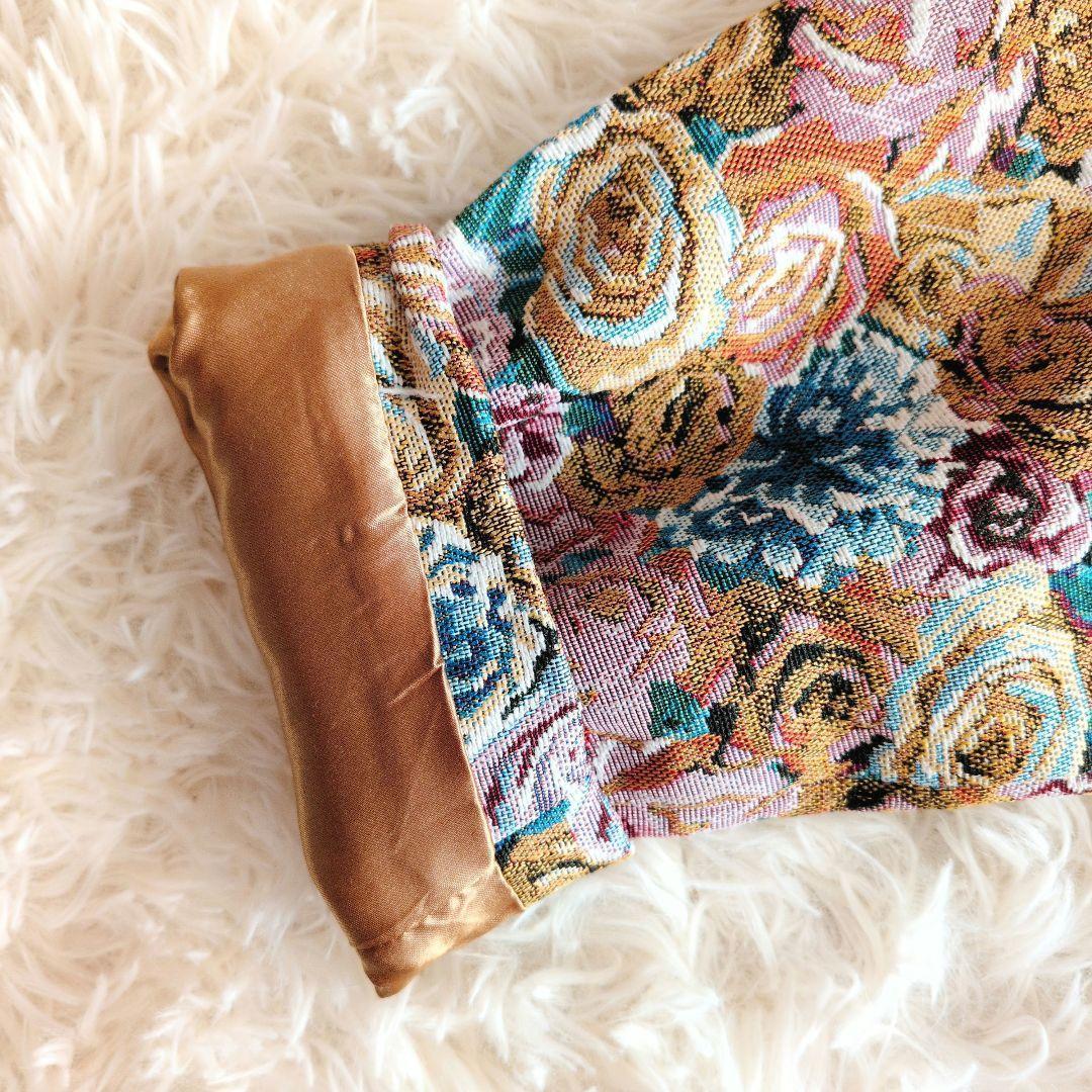 美品 マニャーナ スエルテꕤゴブランチェスターコート ロング 花柄 ローズ柄