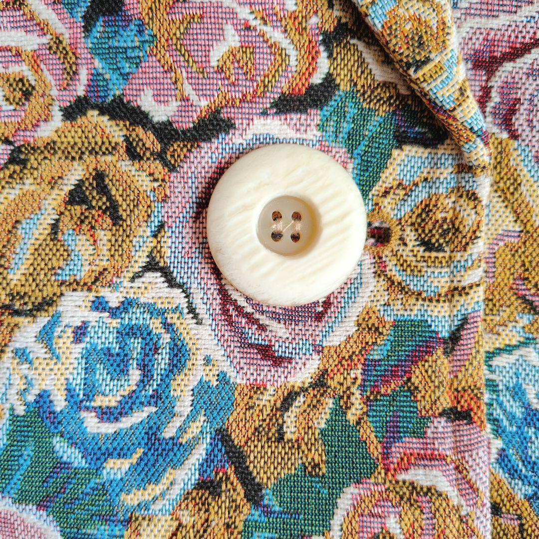 美品 マニャーナ スエルテꕤゴブランチェスターコート ロング 花柄 ローズ柄