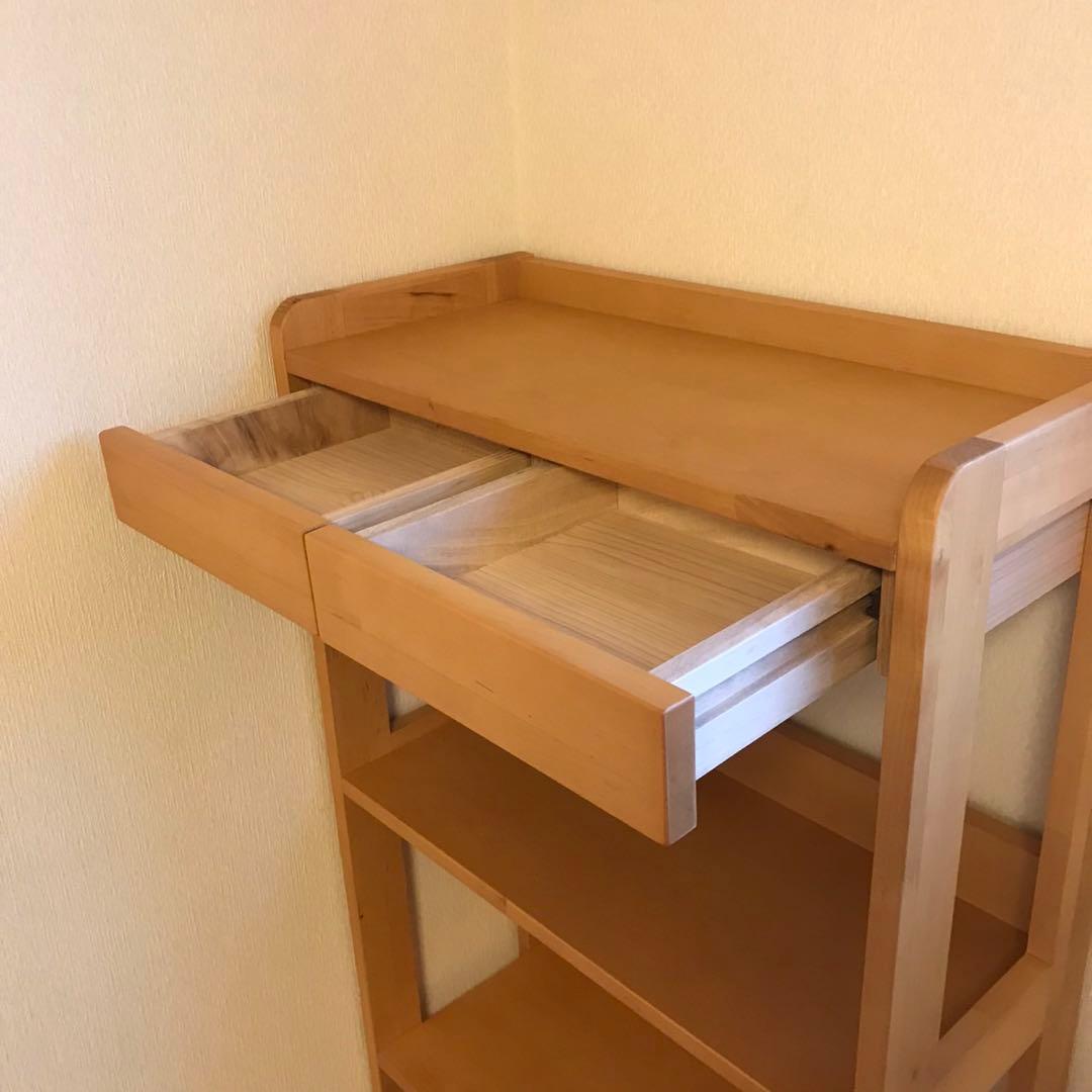 学習机 3点セット 木製 ナチュラルカラー デスク＋キャビネット＋チェスト