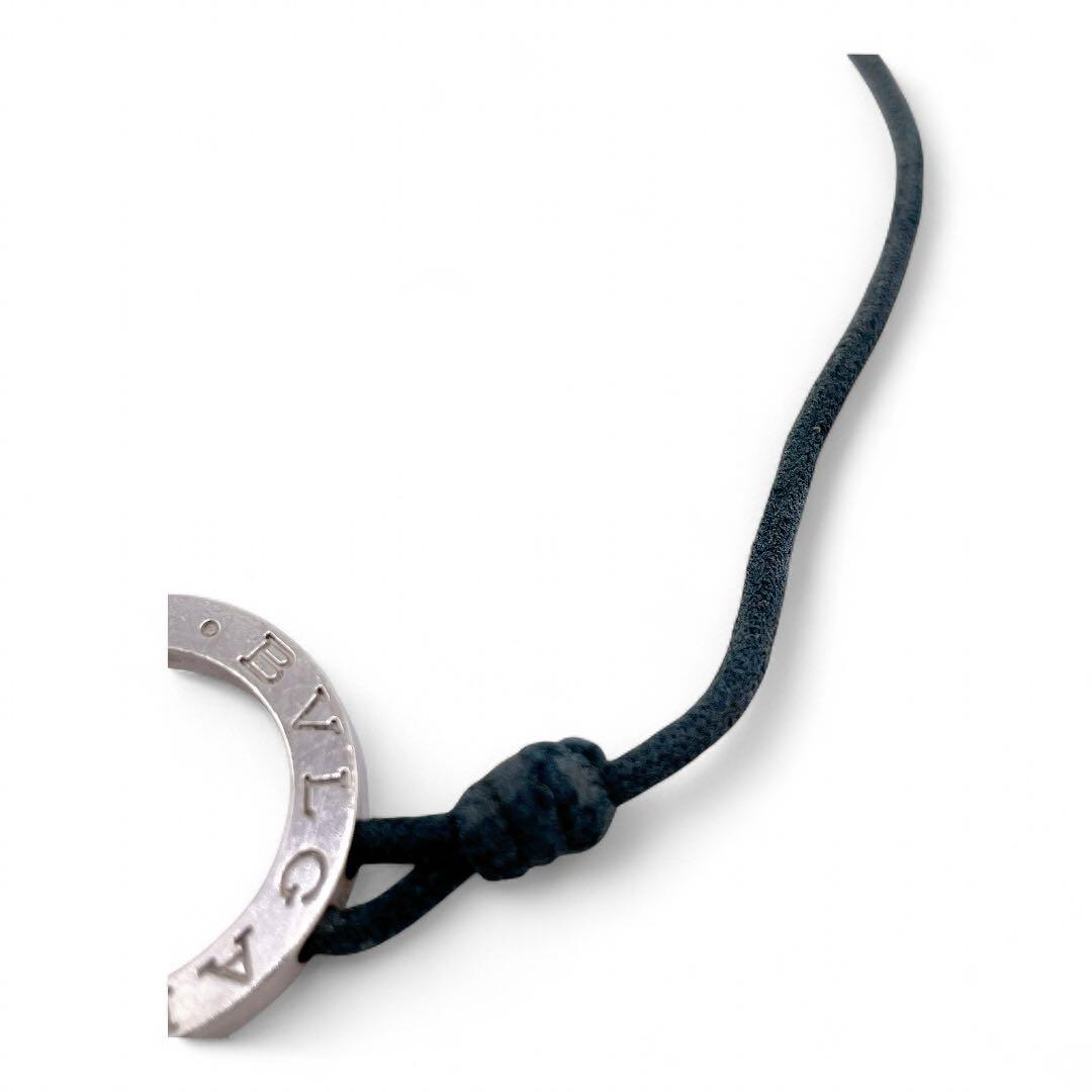 ブルガリBVLGARI ダブルサークル ブレスレット シルバー ブラックコード