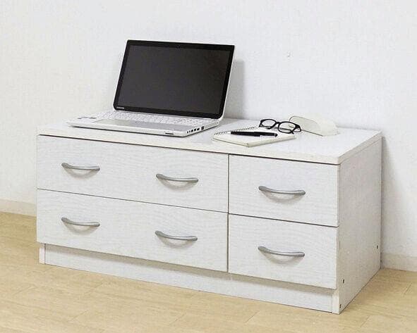 ローチェスト幅89.5 ホワイトオーク系 タンス １人暮らし衣類収納（1174）