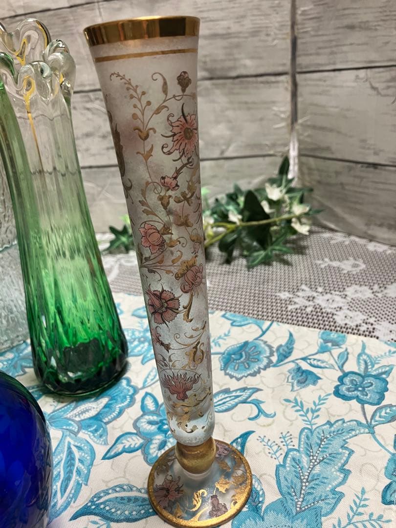 ガラス花瓶セット 7点おまとめ　ヨーロッパ製あり　切子花瓶　コベントガーデン