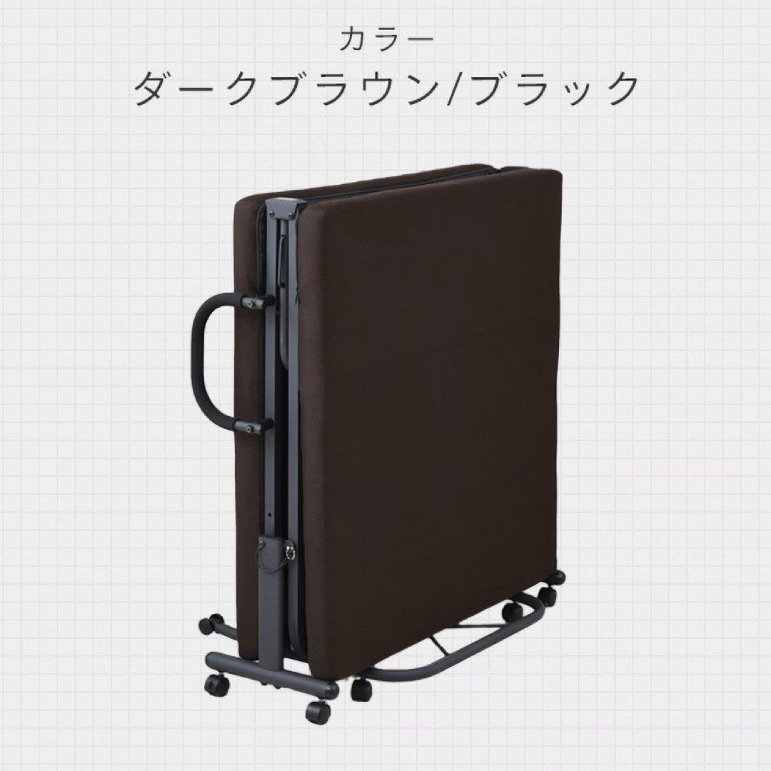 山善YAMAZEN／低反発折りたたみベッド ハイタイプHT-1S(DBR/BK)