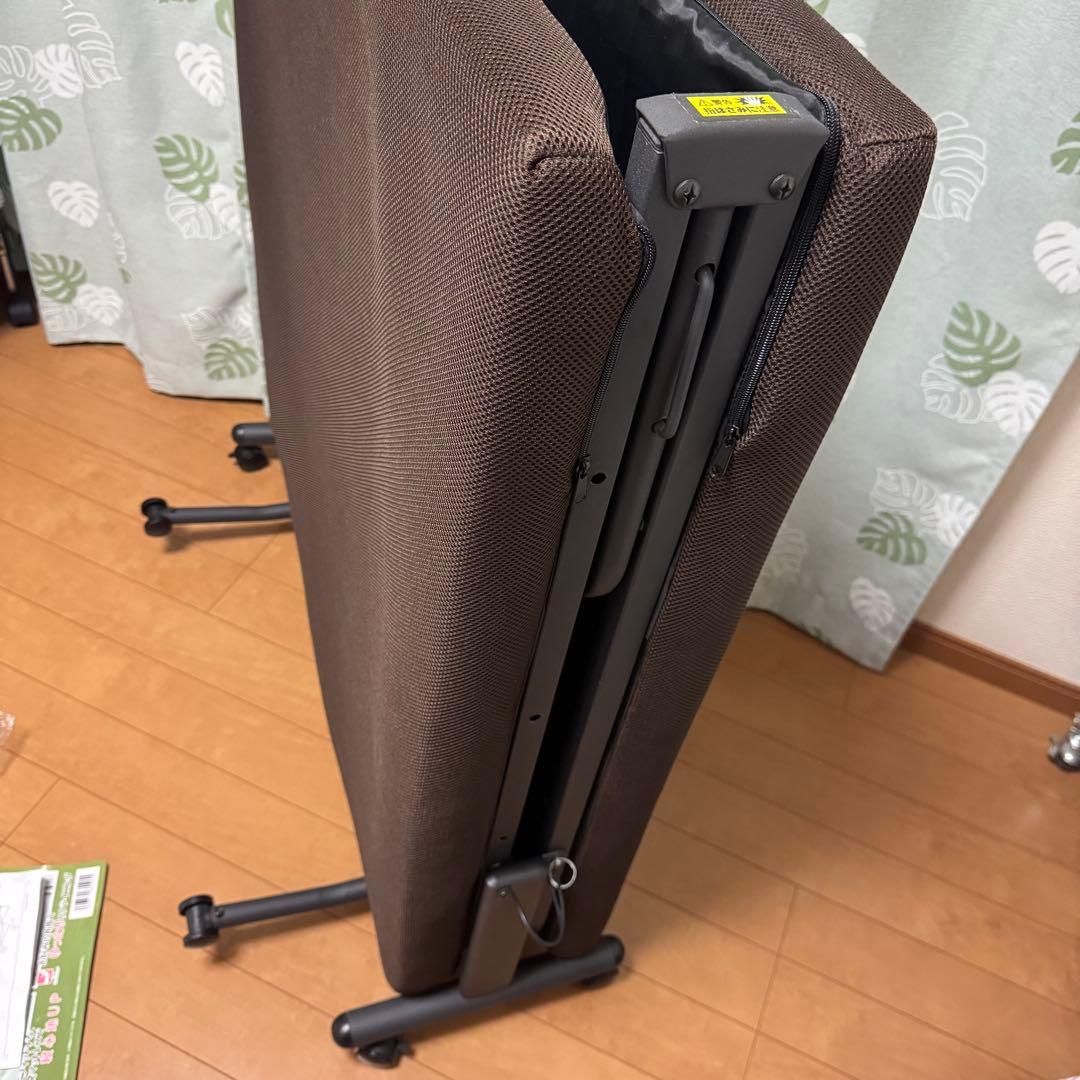 山善YAMAZEN／低反発折りたたみベッド ハイタイプHT-1S(DBR/BK)