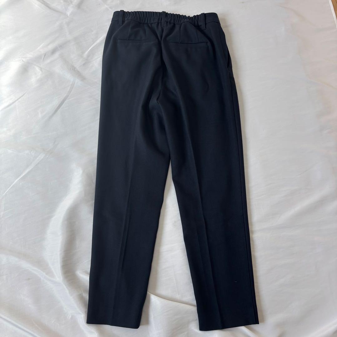 PLST ノーカラー セットアップ パンツスーツ Lサイズ 濃紺