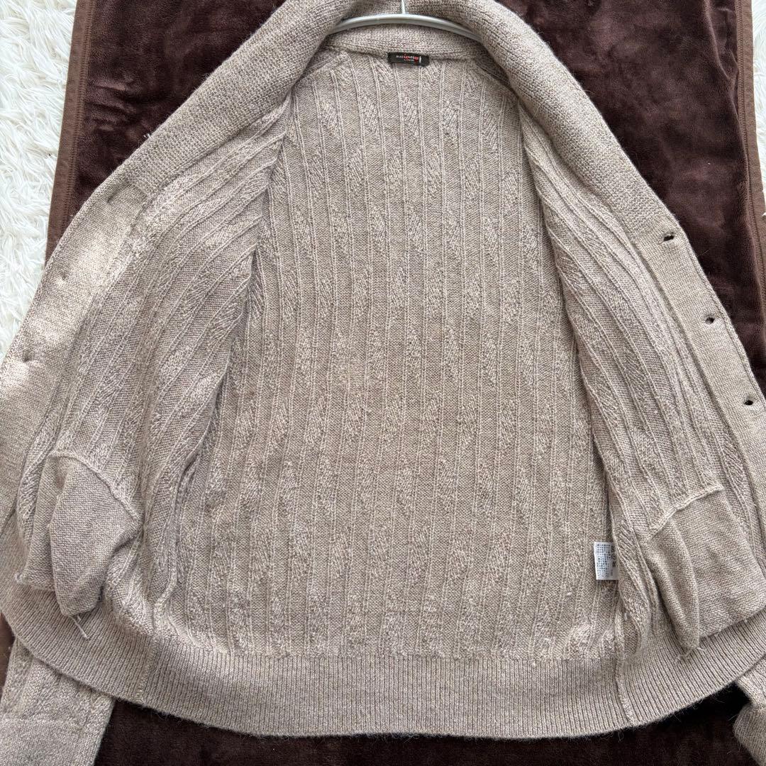 マッキントッシュロンドン アルパカリーフ柄ショールカラーカーディガン Lサイズ