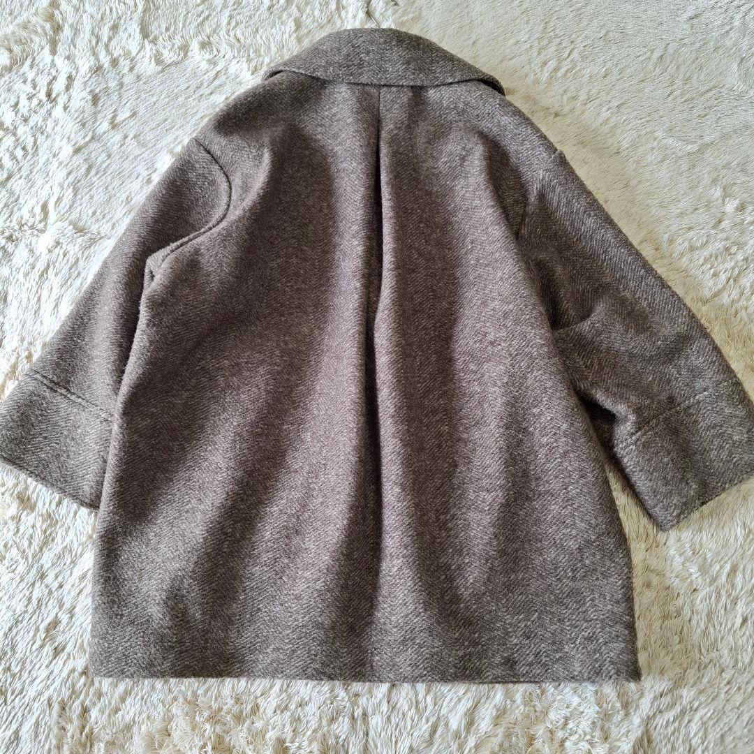 Spick and Span Wスライバーヘリンボーンミドルコート 38