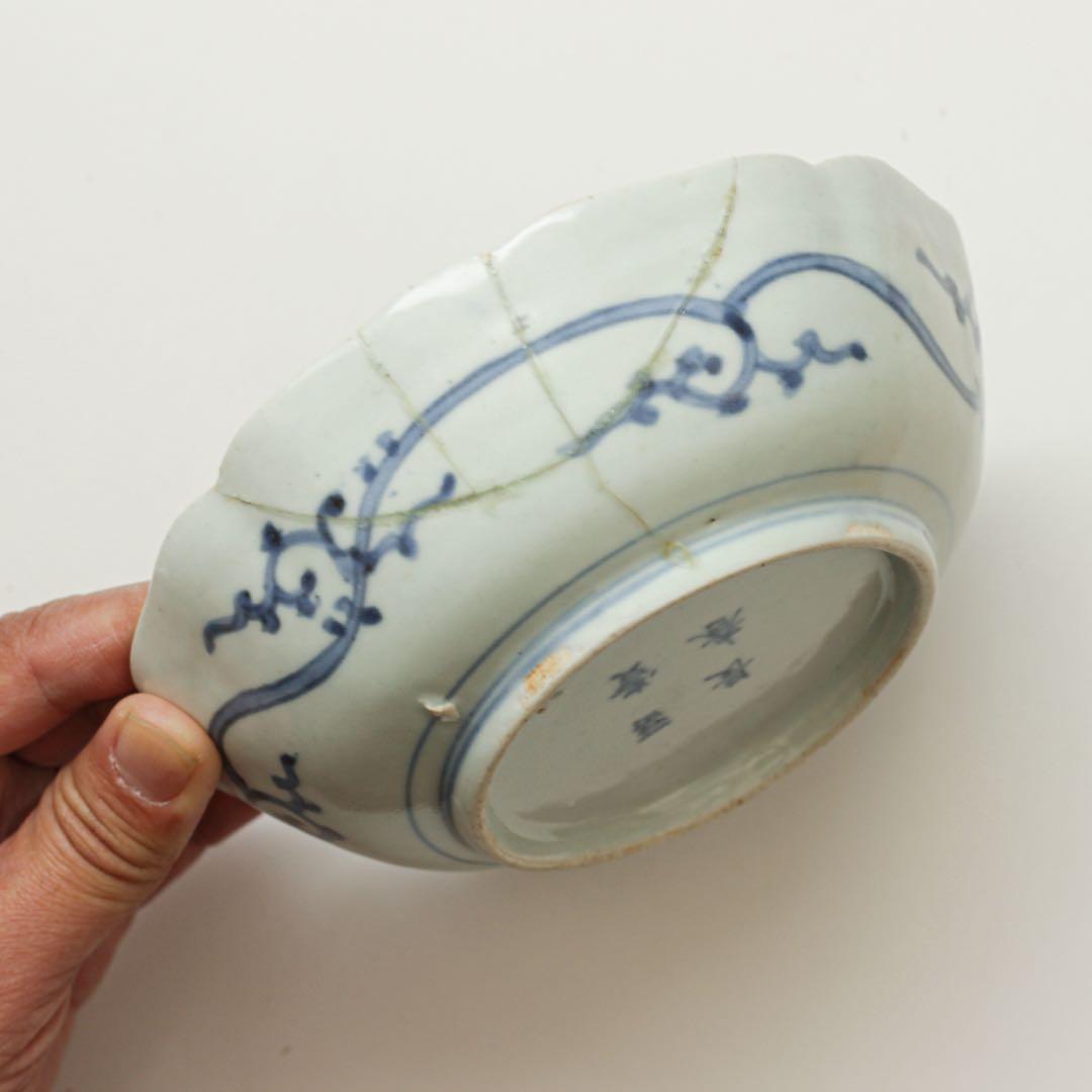 伊万里　古伊万里　江戸　後期　深皿　なます　皿　蛸唐草　3客セット