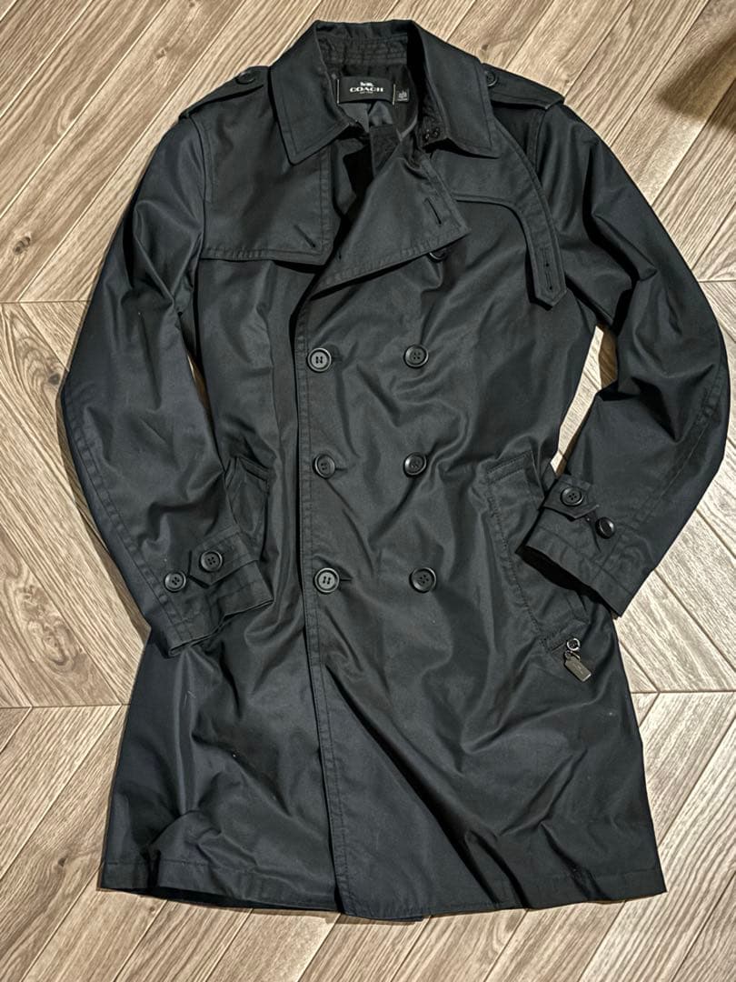 COACH ブラック トレンチコート　Sサイズ