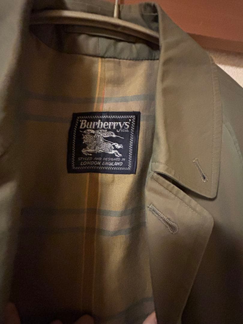 ビンテージBurberry's ステンカラーコート オリーブ玉虫色