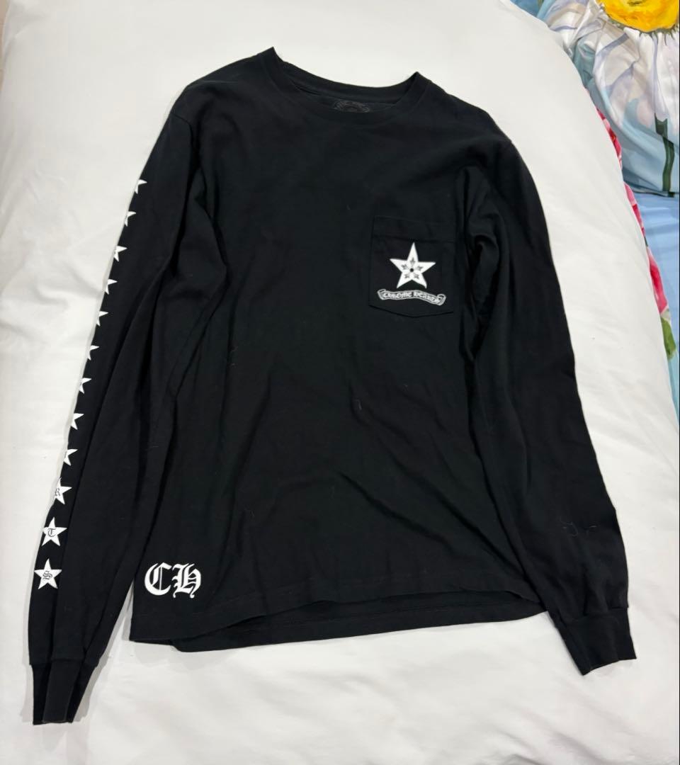 希少 chrome hearts 星 star long t ロンt 黒 クロム