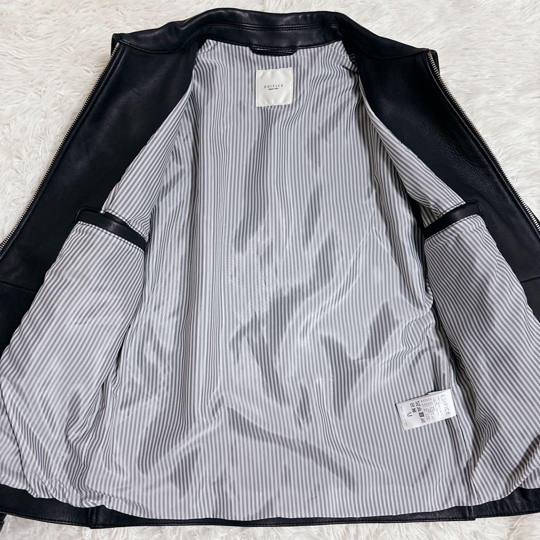 【極美品】EDIFICE レザージャケット ラムレザー 羊革 Mサイズ