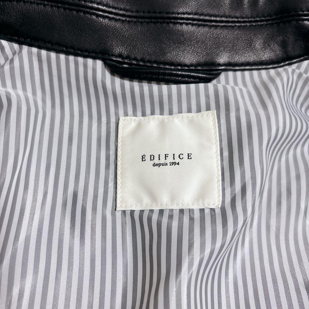 【極美品】EDIFICE レザージャケット ラムレザー 羊革 Mサイズ