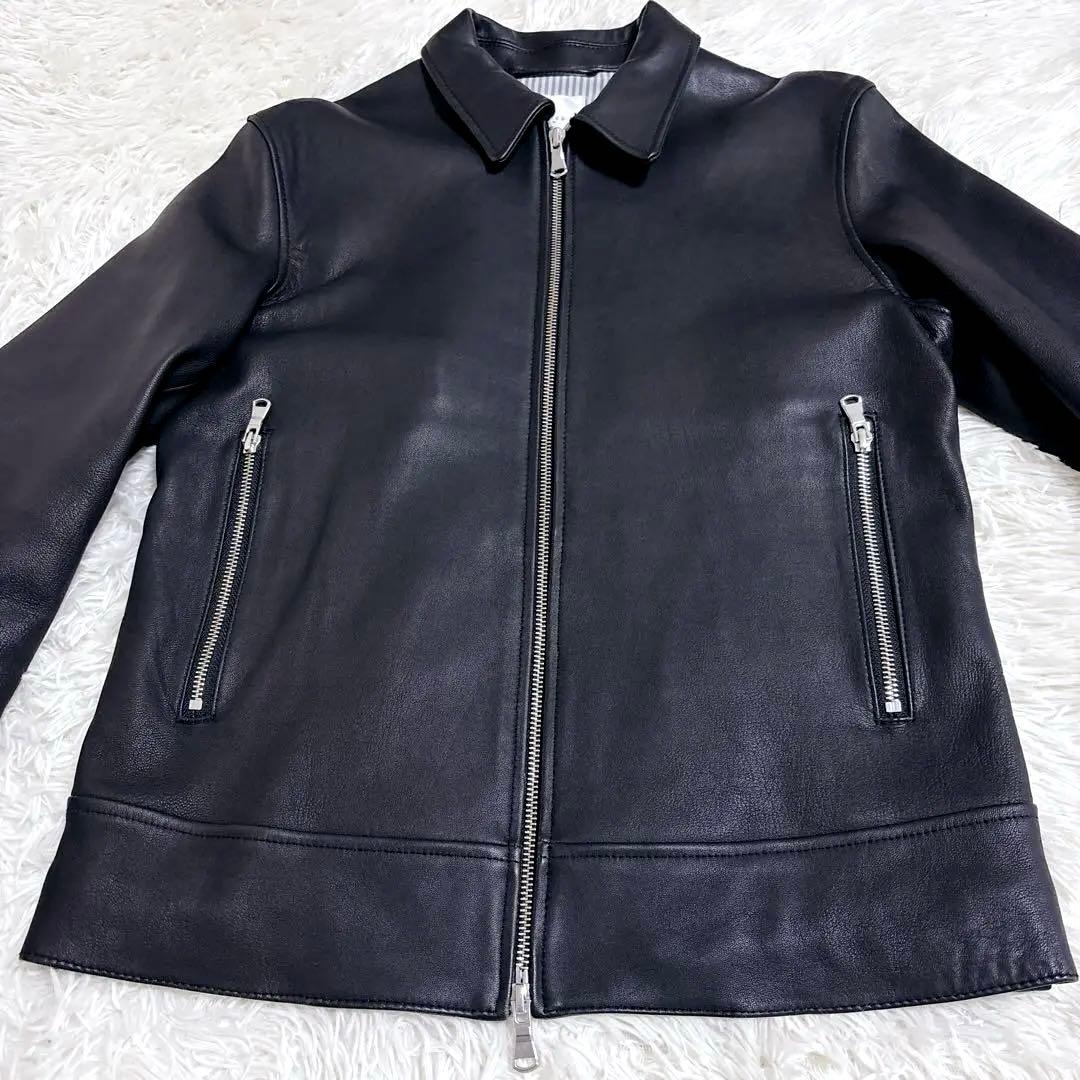 【極美品】EDIFICE レザージャケット ラムレザー 羊革 Mサイズ