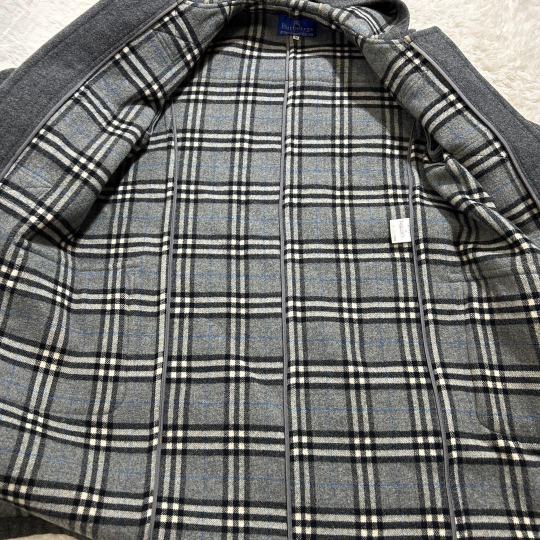 【美品】バーバリーブルーレーベル　ダッフルコート　ノバチェック　 グレー