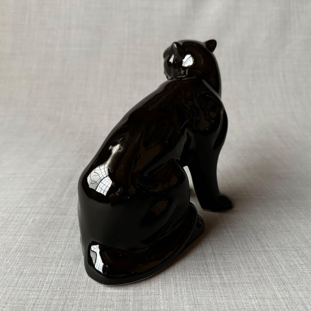 ヴィンテージ ブラックパンサー 黒豹 ペア オブジェ インテリア