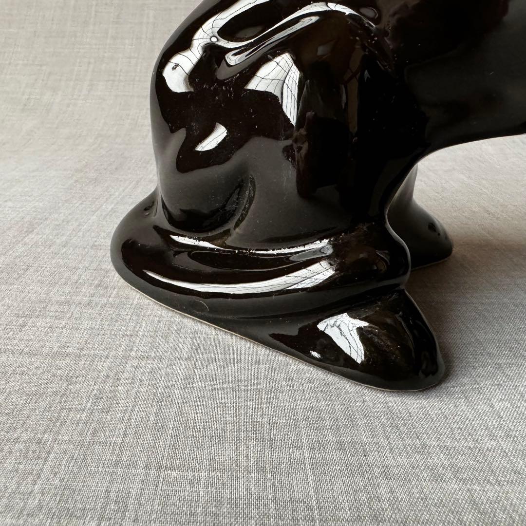 ヴィンテージ ブラックパンサー 黒豹 ペア オブジェ インテリア