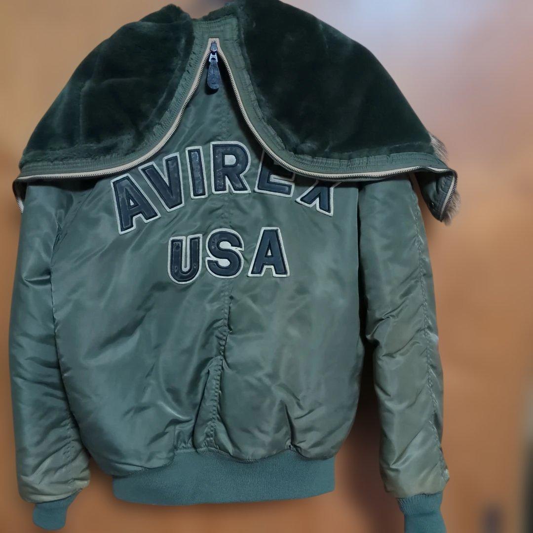 AVIREX　 USA 　ファー付きMA-1　ジャケット Ｌサイズ