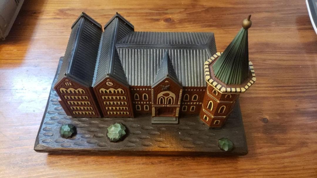 慶應義塾大学 校舎 モチーフ 卒業記念 年代物 木製 昭和レトロ