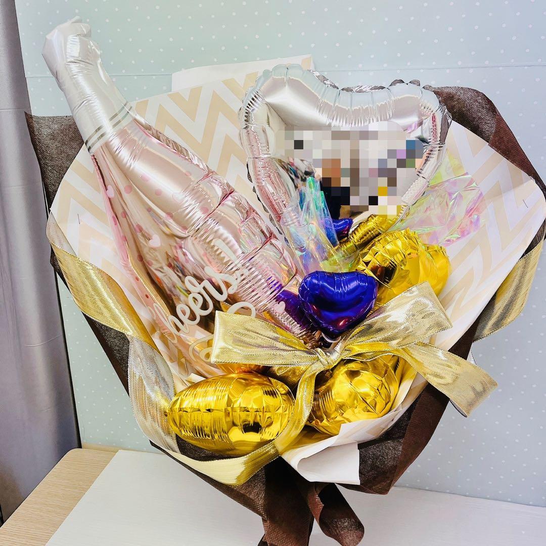 お祝い　バルーン　ブーケ　アレジメント