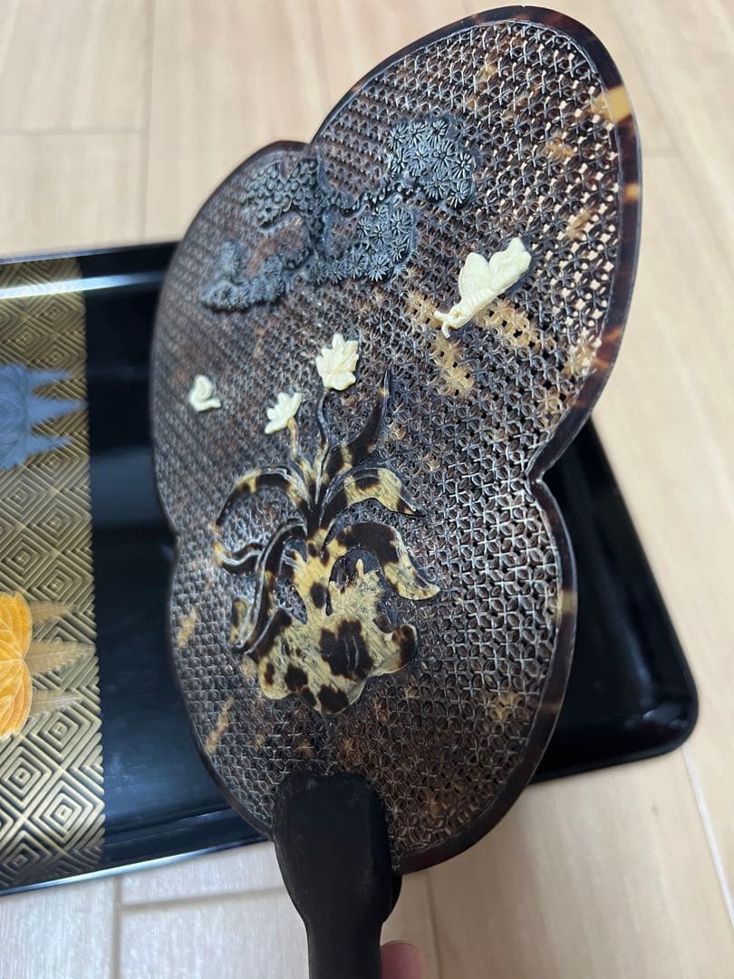 超レア 最高級 鼈甲 ベッコウ べっ甲 扇子 センス 団扇 ウチワ