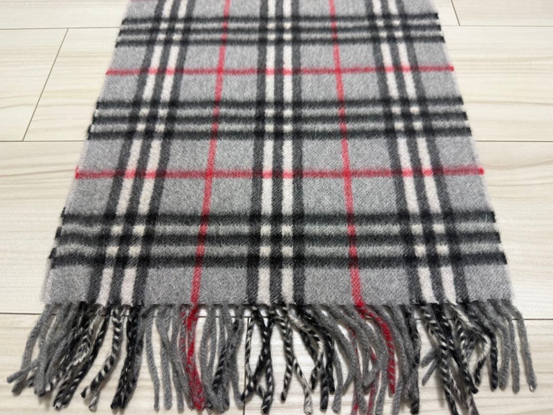 バーバリー　カシミヤ　マフラー　グレー　32cm×146cm