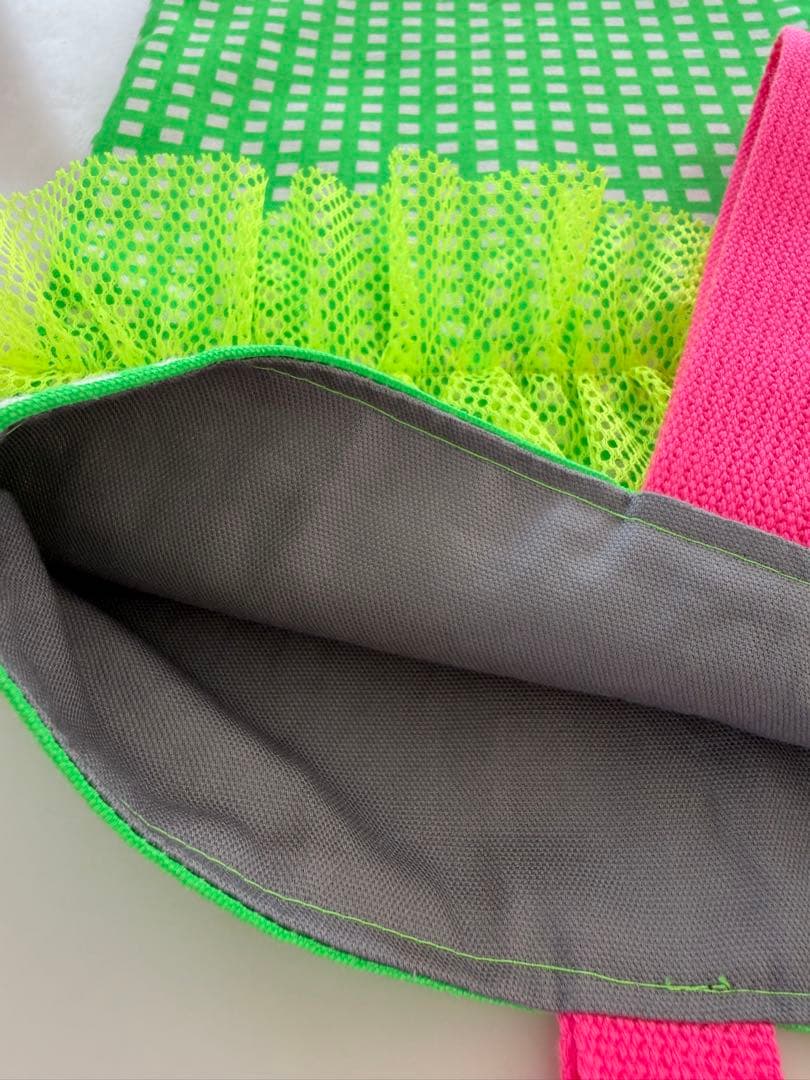 入園入学セット レッスンバッグ お着替え袋 上履き入れ フリル ネオン 女の子