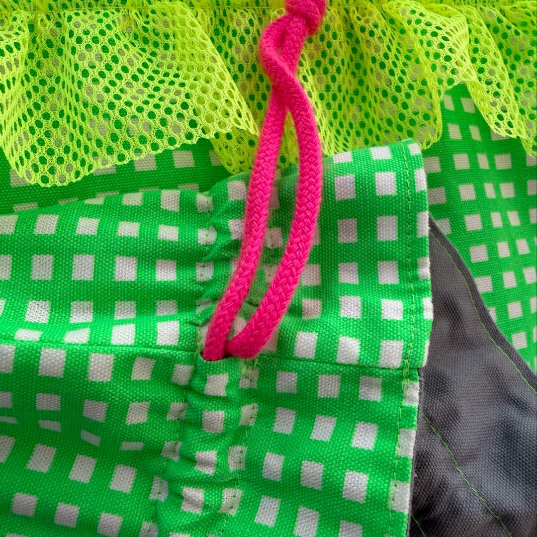 入園入学セット レッスンバッグ お着替え袋 上履き入れ フリル ネオン 女の子