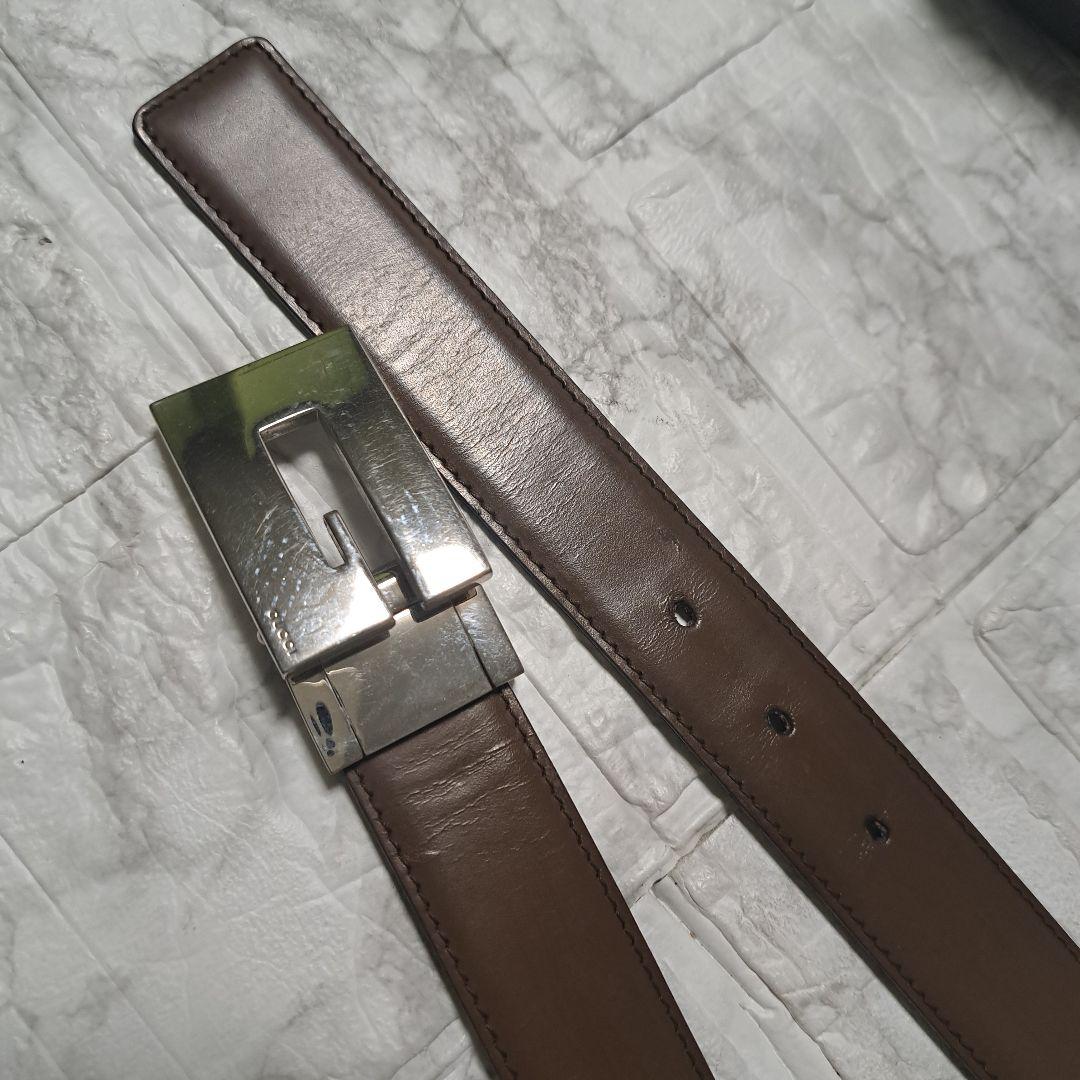 ✨️美品✨️GUCCI グッチ Gバックル 茶色 黒 リバーシブル ベルト