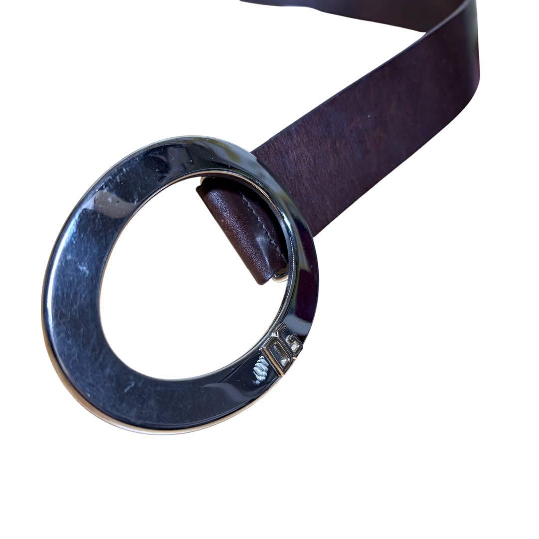 D&G ドルチェアンドガッバーナ ベルト　メンズ　ブラウン　シルバーバックル