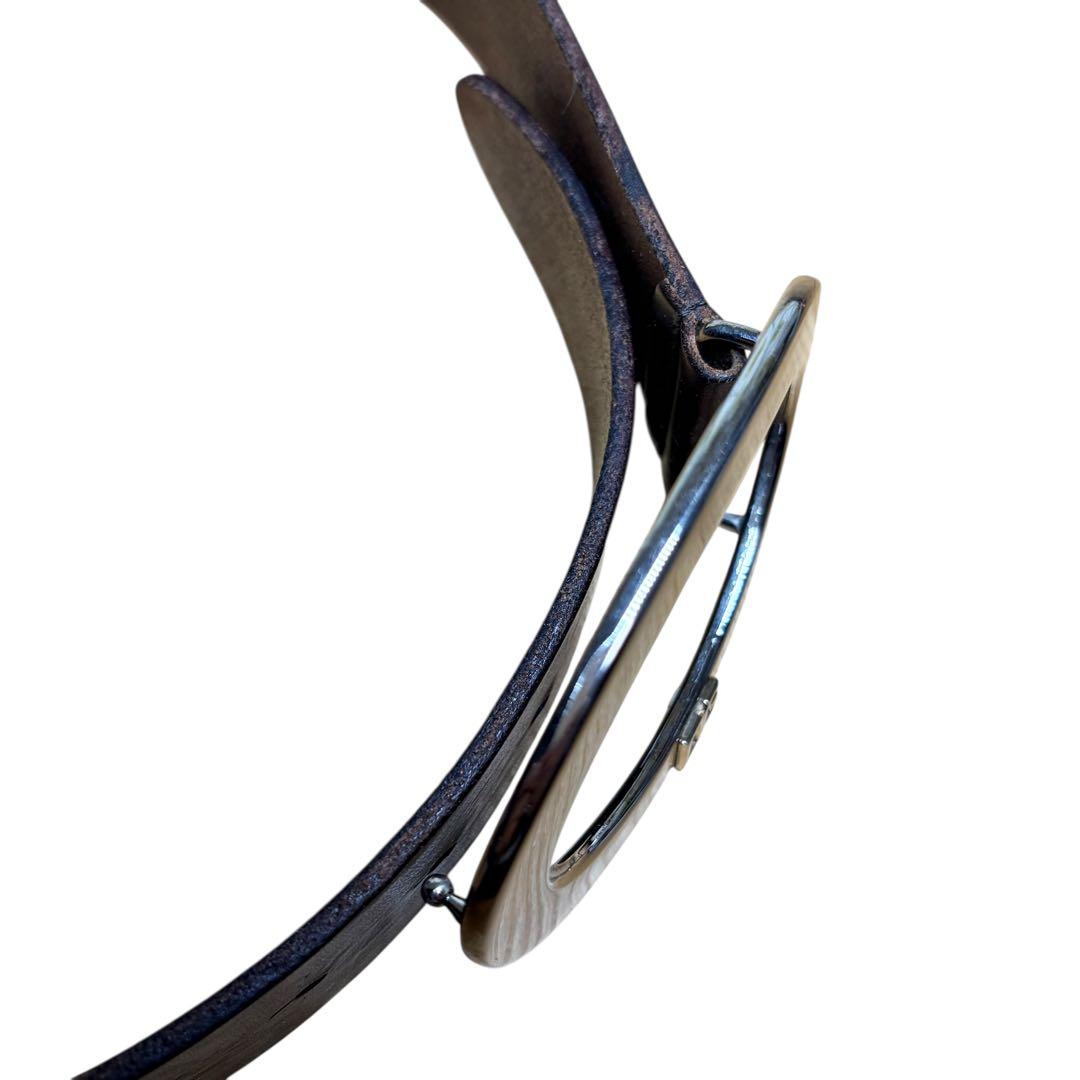 D&G ドルチェアンドガッバーナ ベルト　メンズ　ブラウン　シルバーバックル