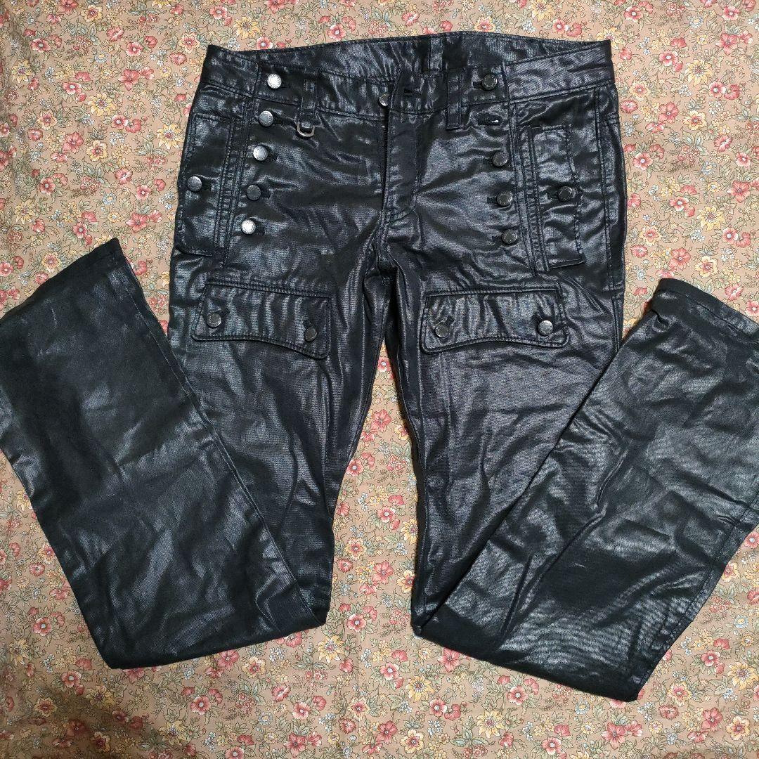 ブラック合成皮革パンツ
